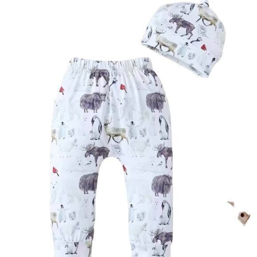New 2 piece pants and hat woodlands 12-18 months